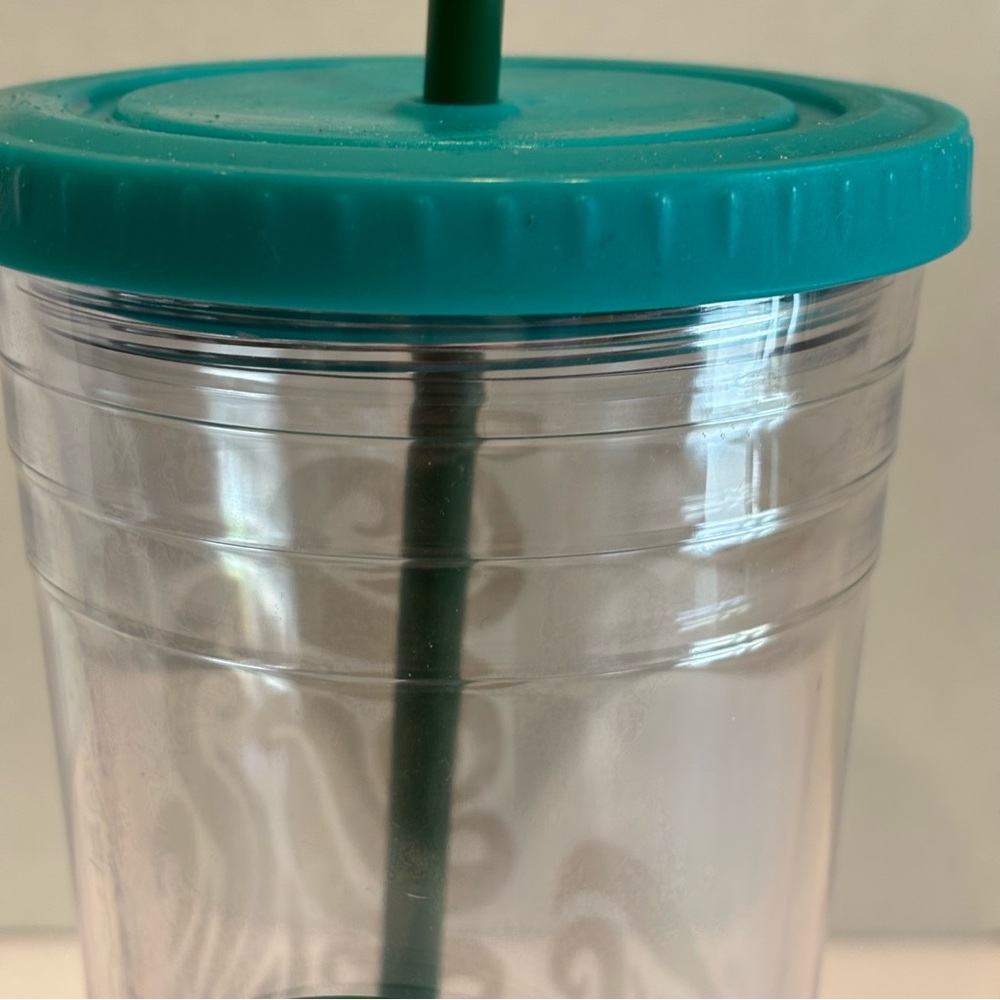 Starbucks Hawaii Exclusive Clear and Teal Tumbler with Straw - Picture 6 of 8